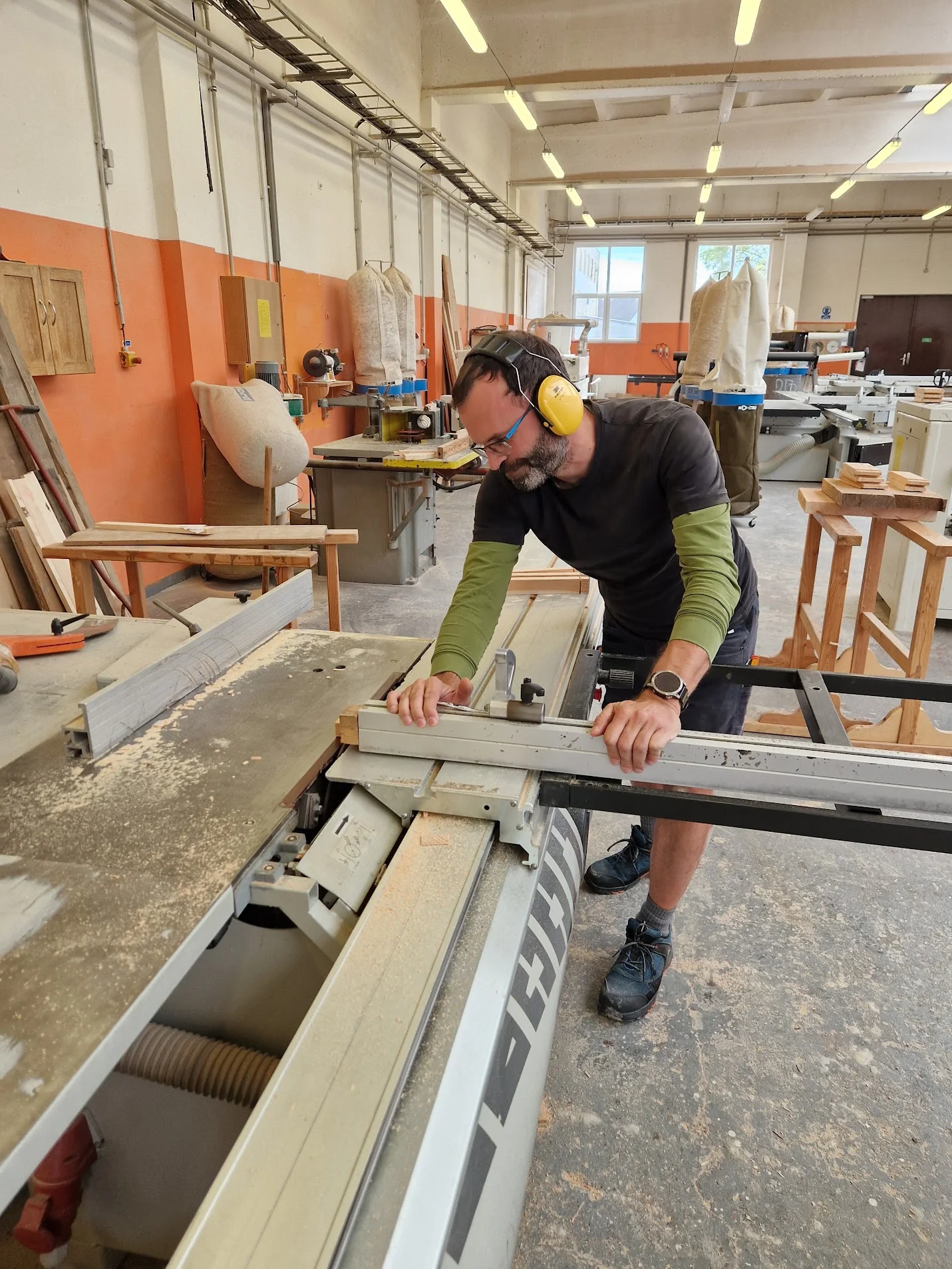 Martin Hron learning woodworking at school