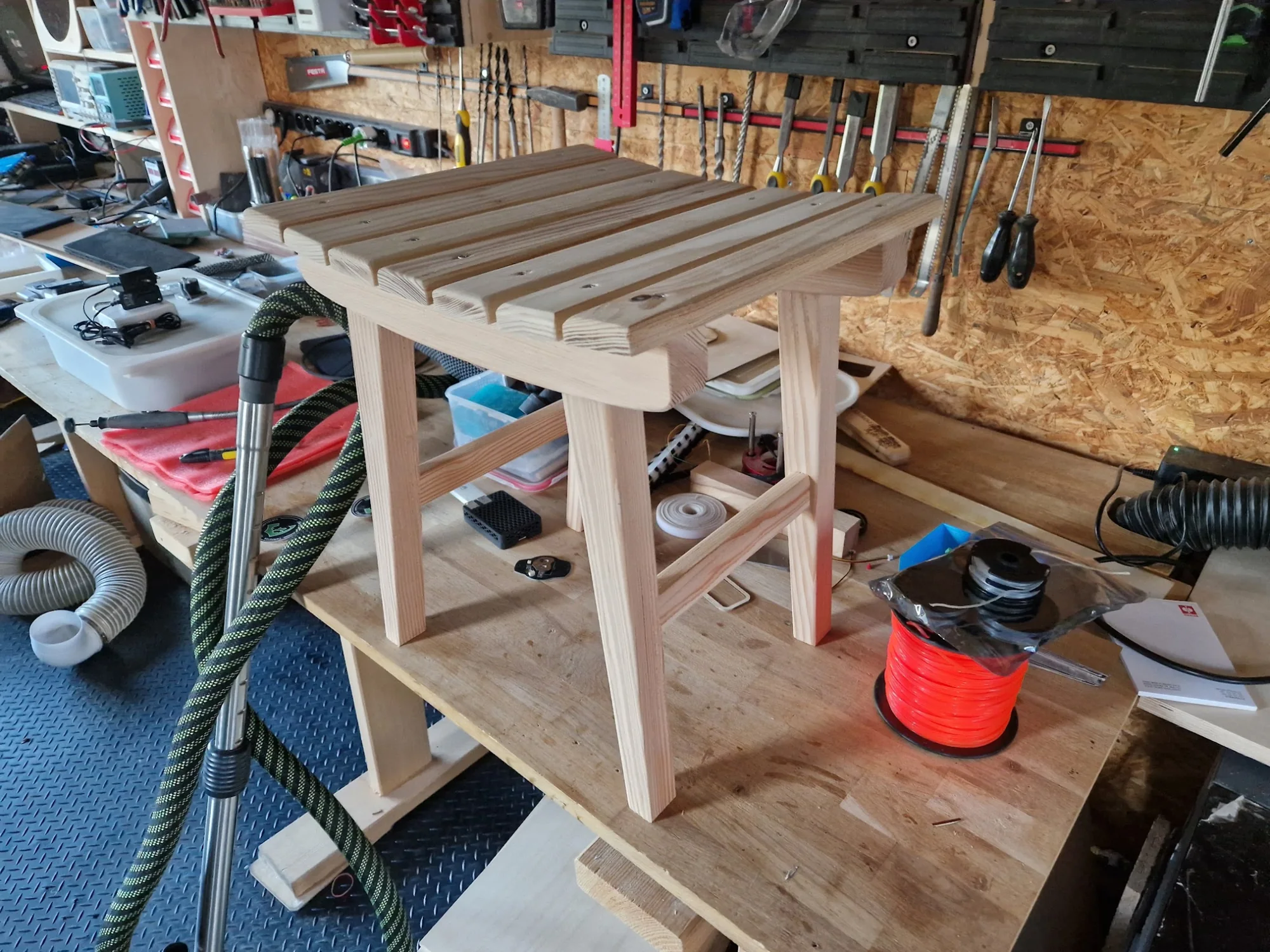 Stool No. 01 in the workshop